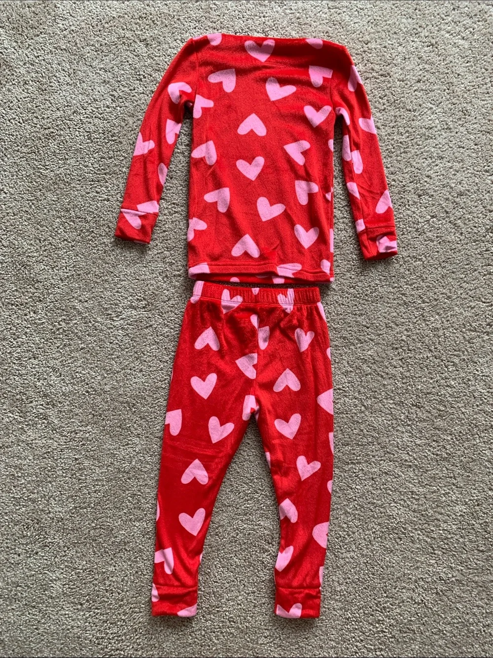Kids Heart Print Pajama Set